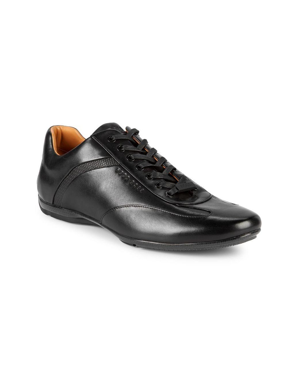 BOSS by HUGO BOSS Racing Low Leather Sneakers in Black for Men | Lyst