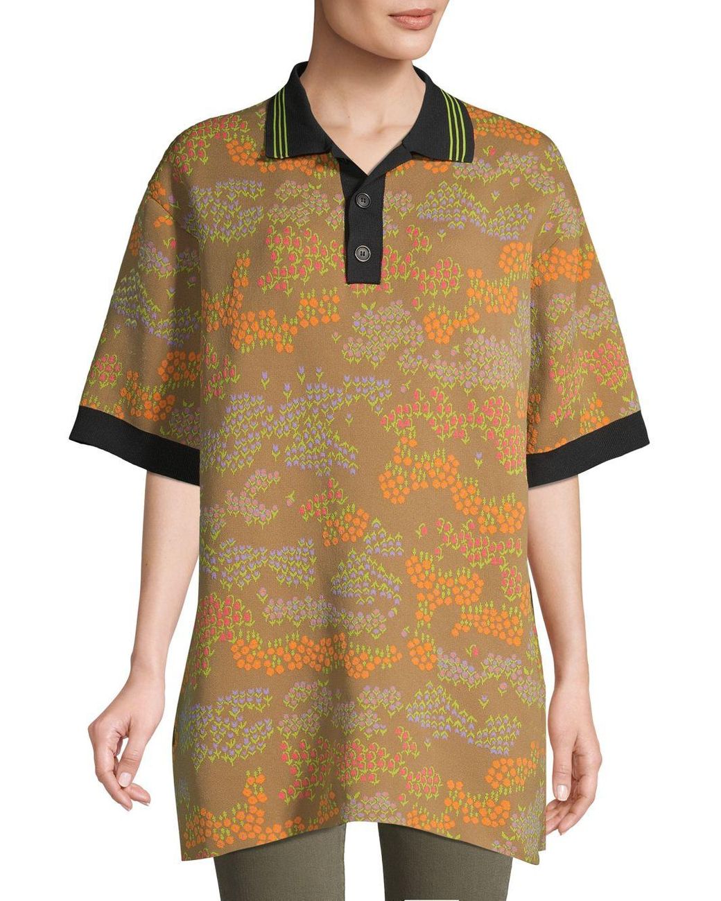 Celine Oversized Floral Polo | Lyst