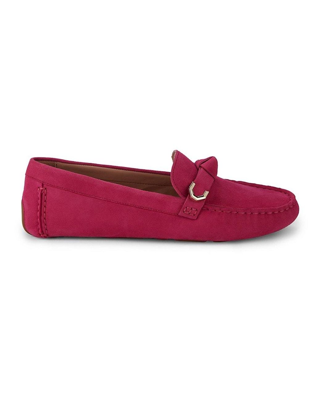 Cole Haan Evelyn Bow Suede Driver Loafers in Red Lyst Canada