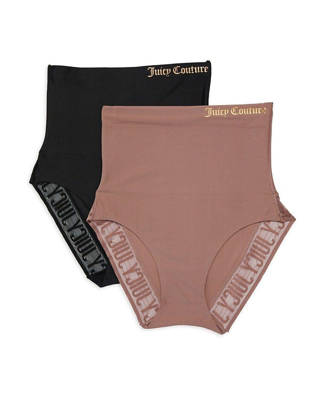 Juicy Couture Women Briefs Shaping Seamless 3X Black Grey Shapewear NEW