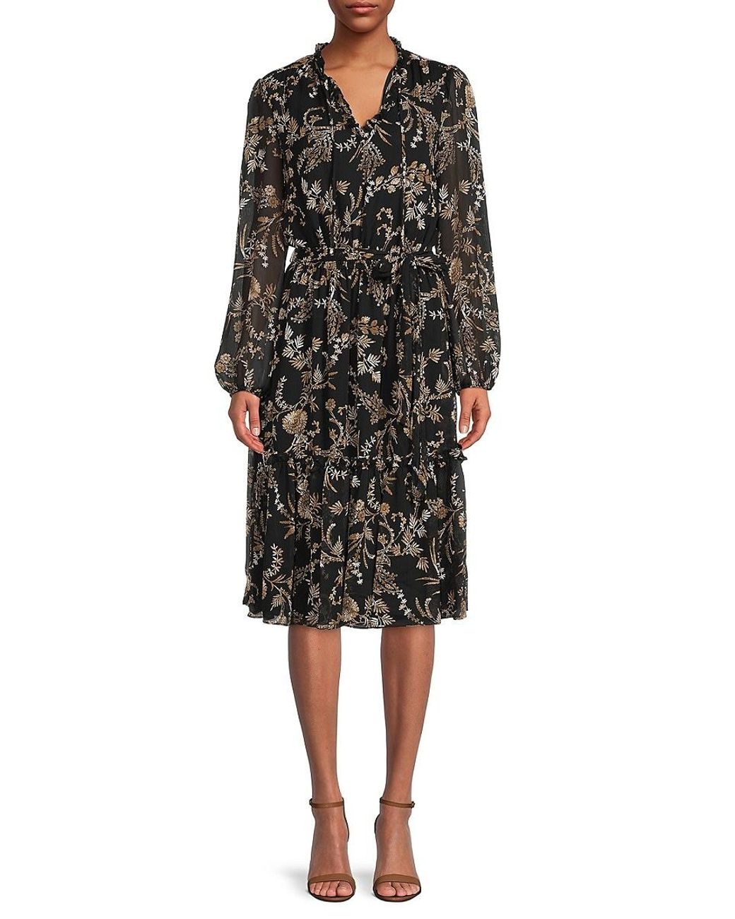Tommy Hilfiger Milano Chiffon Peasant Dress in Green Lyst