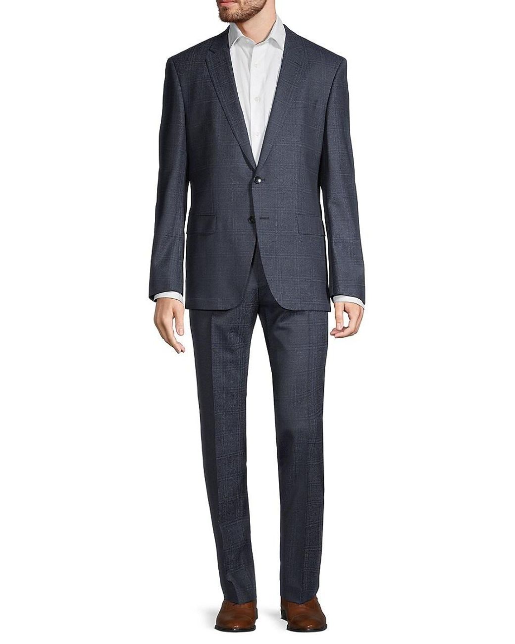 BOSS by HUGO BOSS Huge6/genius5 Slim-fit Virgin Wool Suit in Navy (Blue ...