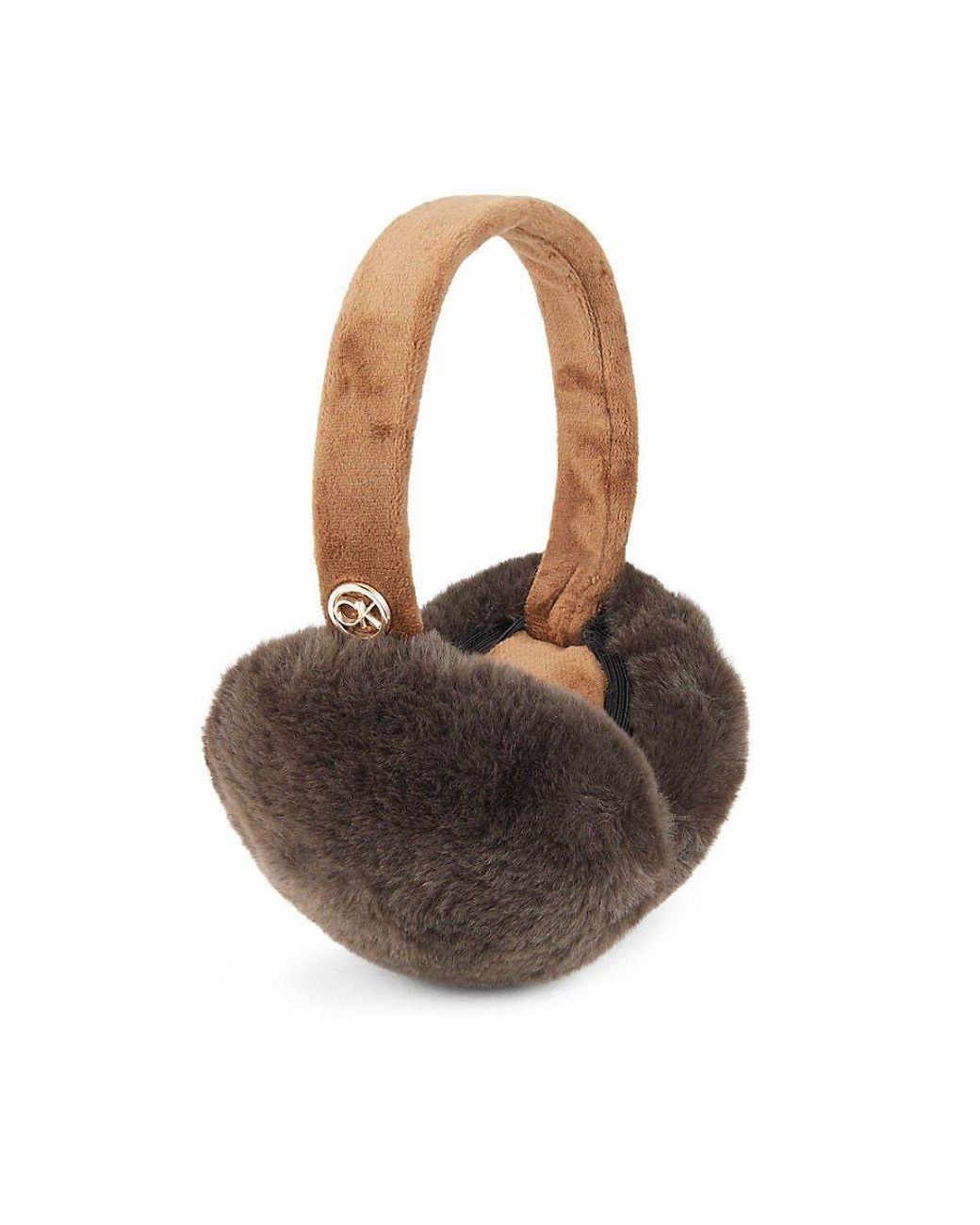 Calvin Klein Faux Fur Earmuffs in Brown Lyst