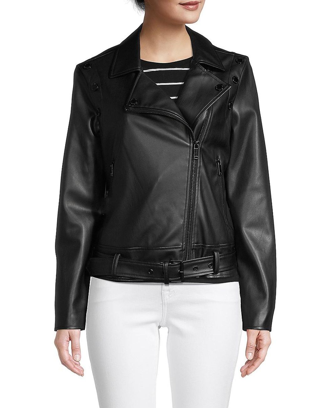 Karl Lagerfeld Faux Leather Moto Jacket 