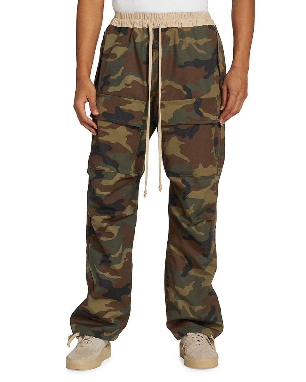 Fear Of God Camo Printed Cargo Pants in Green for Men Lyst