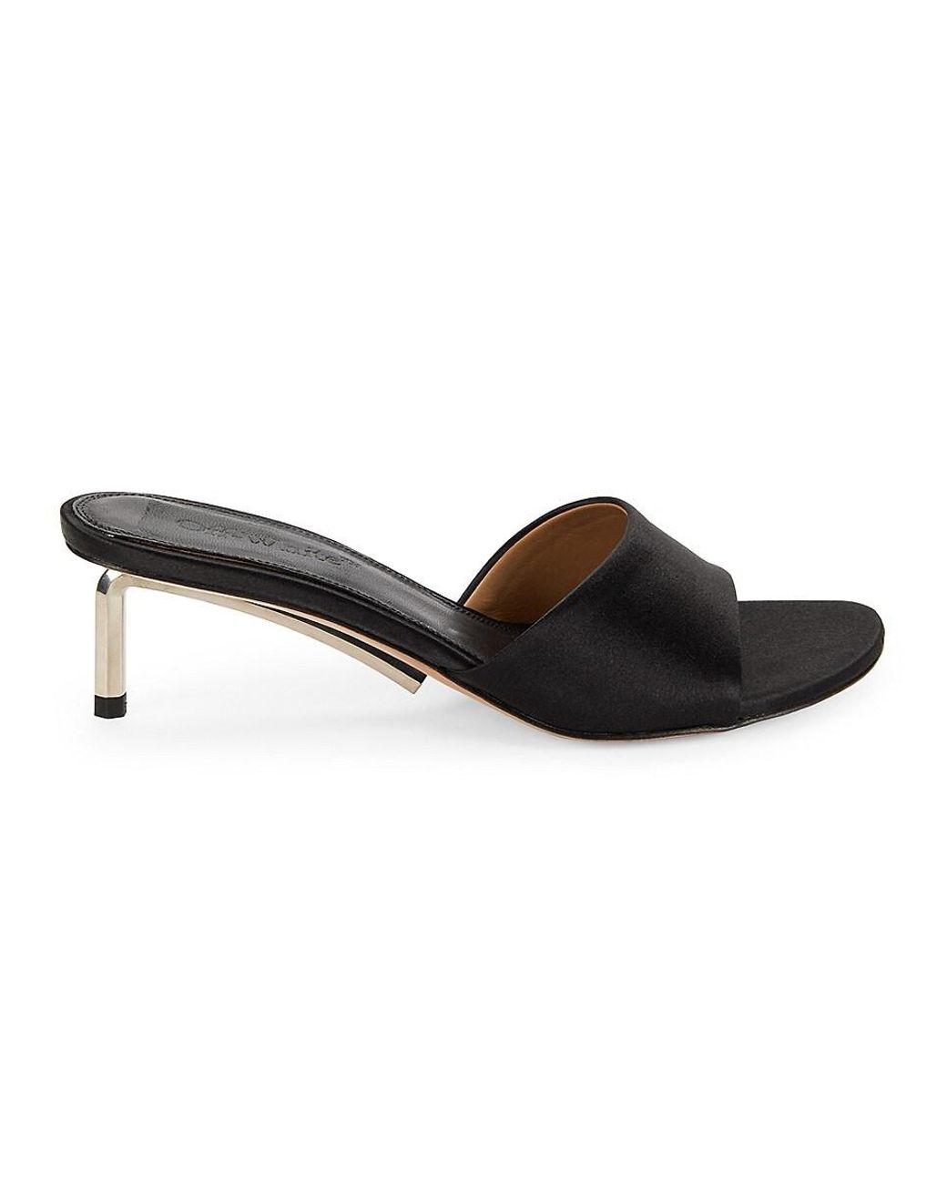 Off-White c/o Virgil Abloh Silver Satin Sandals in Black | Lyst