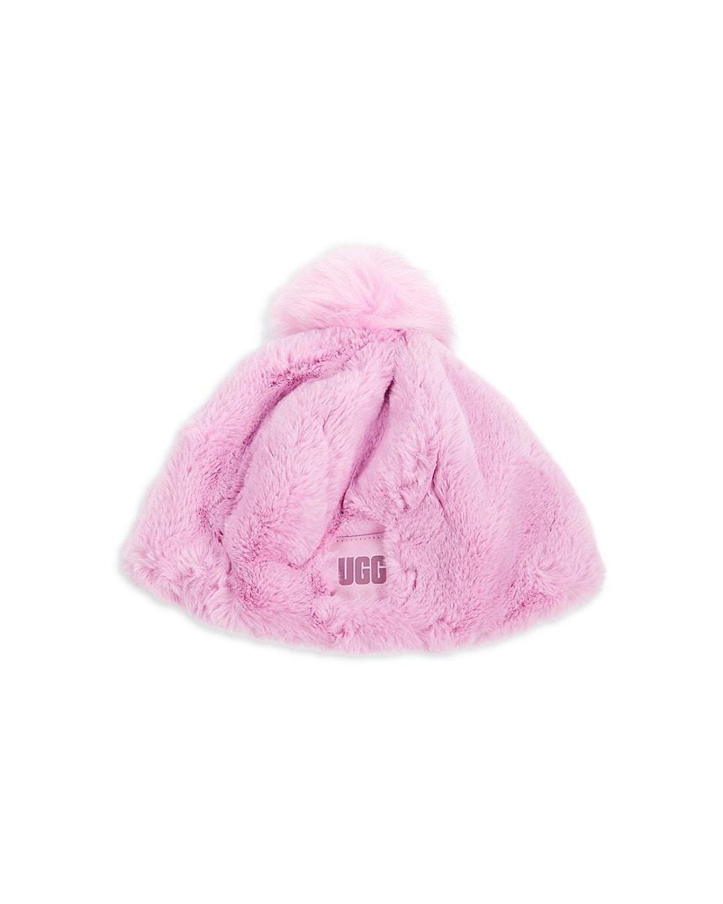 UGG Pom Pom Faux Fur Beanie in Pink Lyst UK