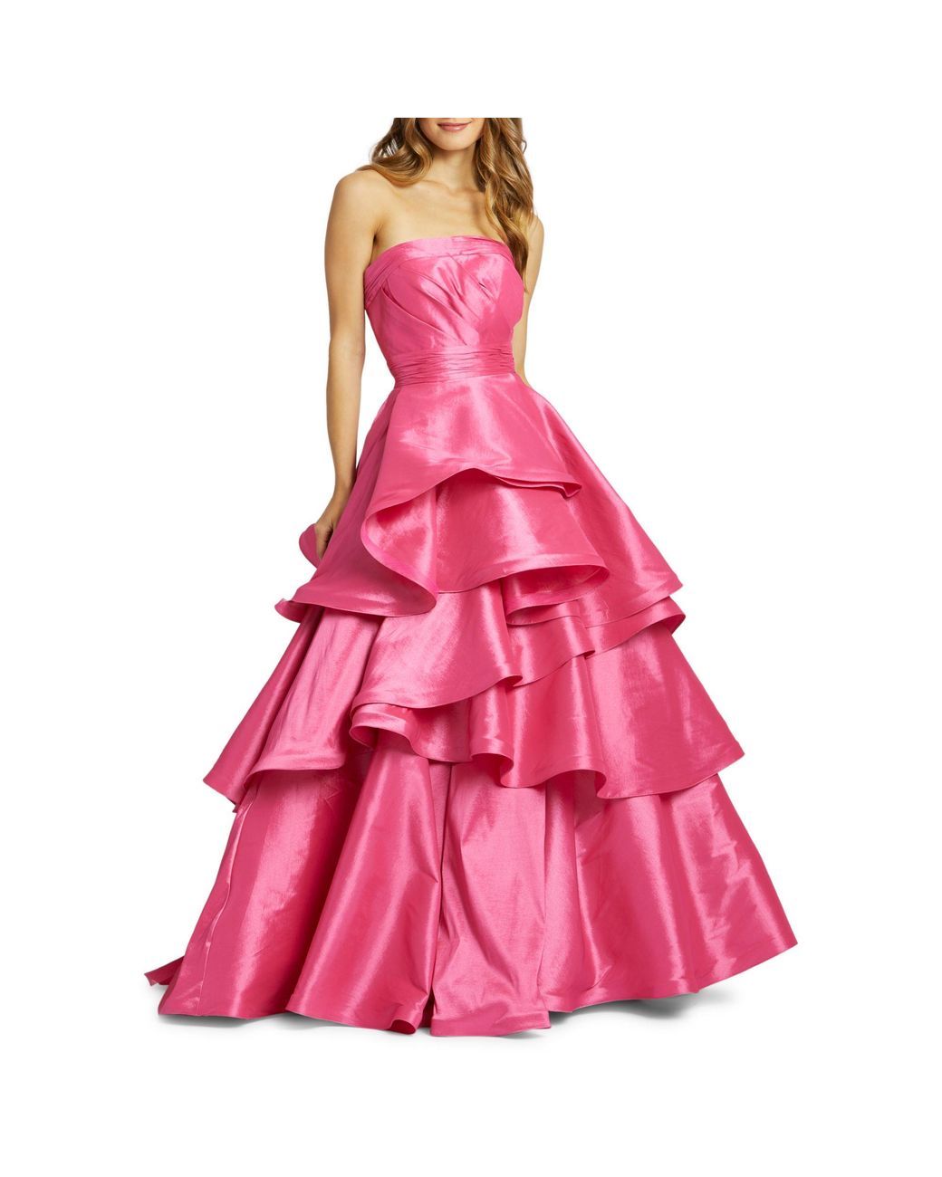 ruffle detail ruched chiffon ballgown mac duggal