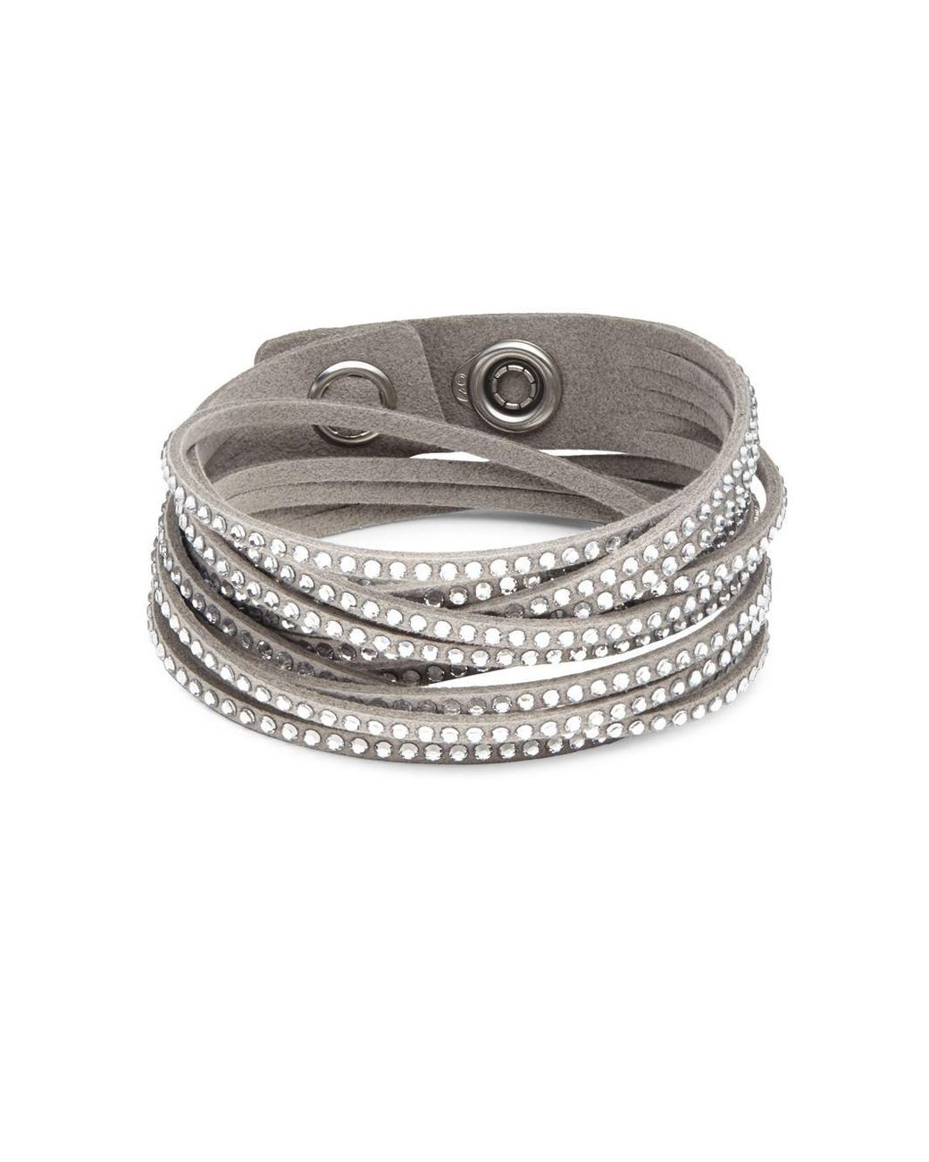 Swarovski Slake Crystal Studded Bracelet in Gray | Lyst