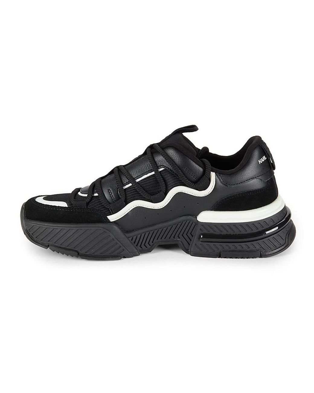 Karl Lagerfeld Two Tone Logo Sneakers in Black for Men | Lyst
