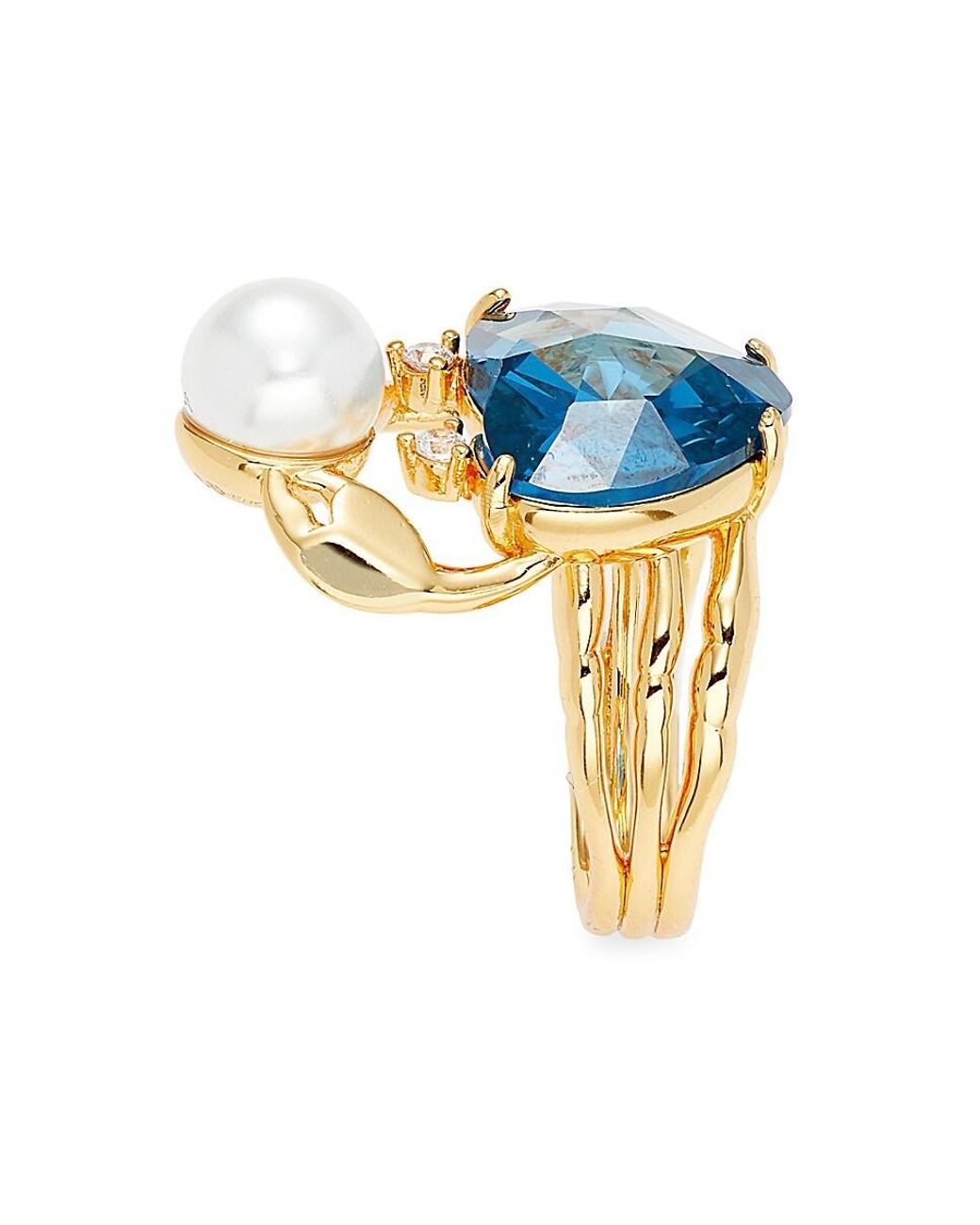 Kate Spade Plated Brass Cubic Zirconia Faux Pearl Heart Crab