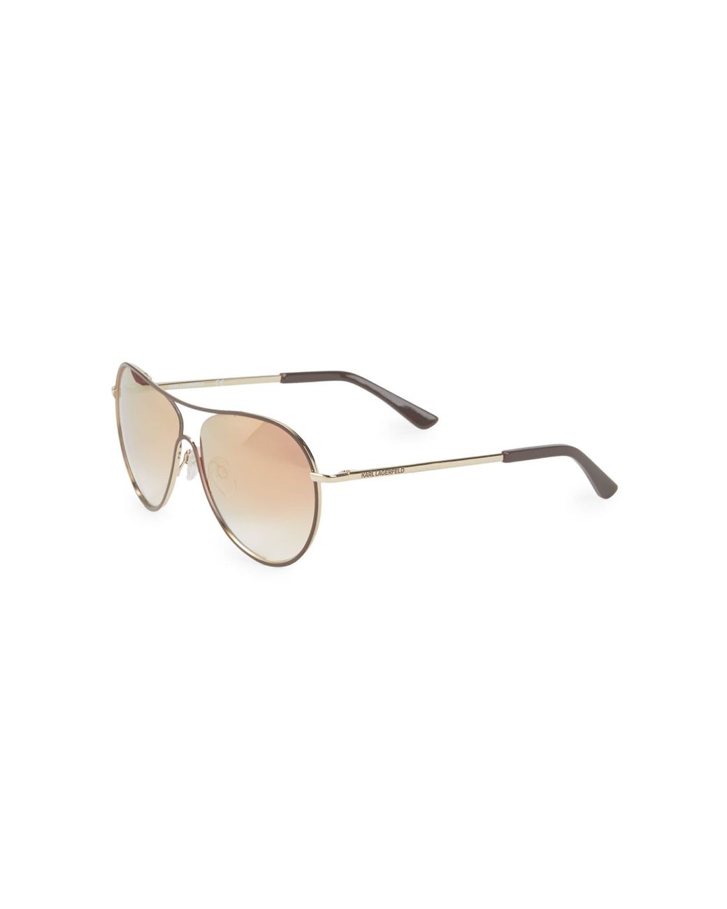Karl Lagerfeld 58mm Metal Aviator Sunglasses in Metallic | Lyst