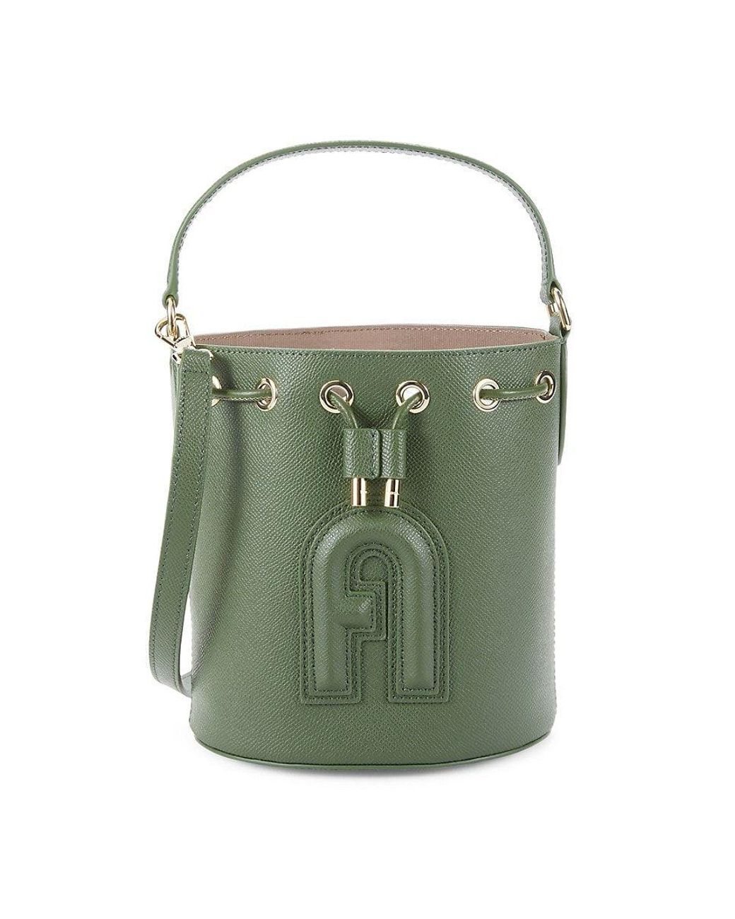 Furla Leather Crossbody Bucket Bag in Green Lyst