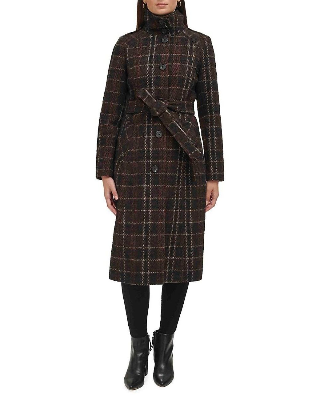 Kenneth Cole Women's Belted Maxi Wool Coat With Fenced