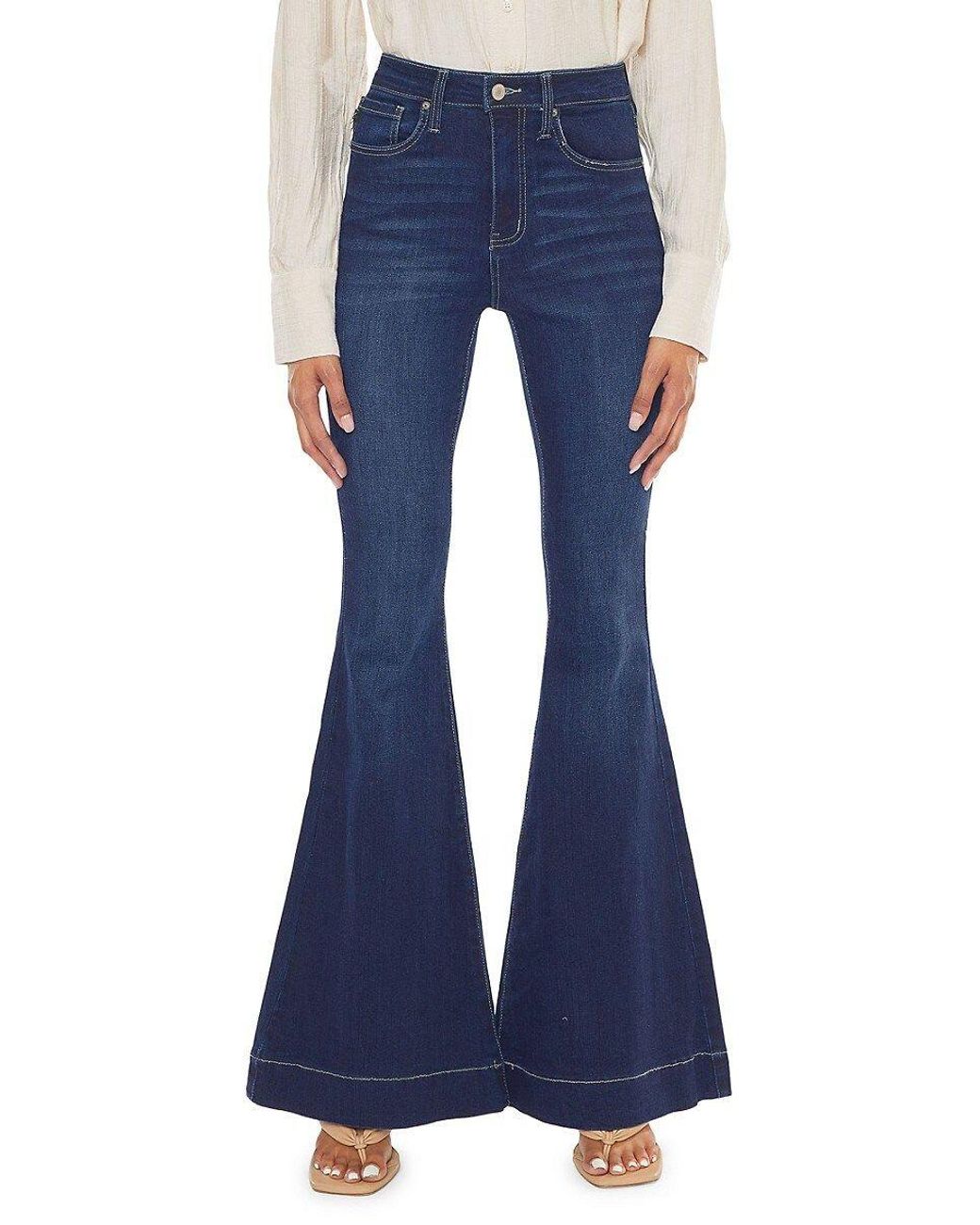 Kancan High Rise Super Flare Jeans in Blue | Lyst