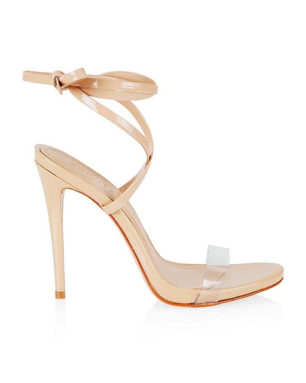 SCHUTZ SHOES Jada Patent Leather Ankle-wrap Sandals in Metallic | Lyst  Canada