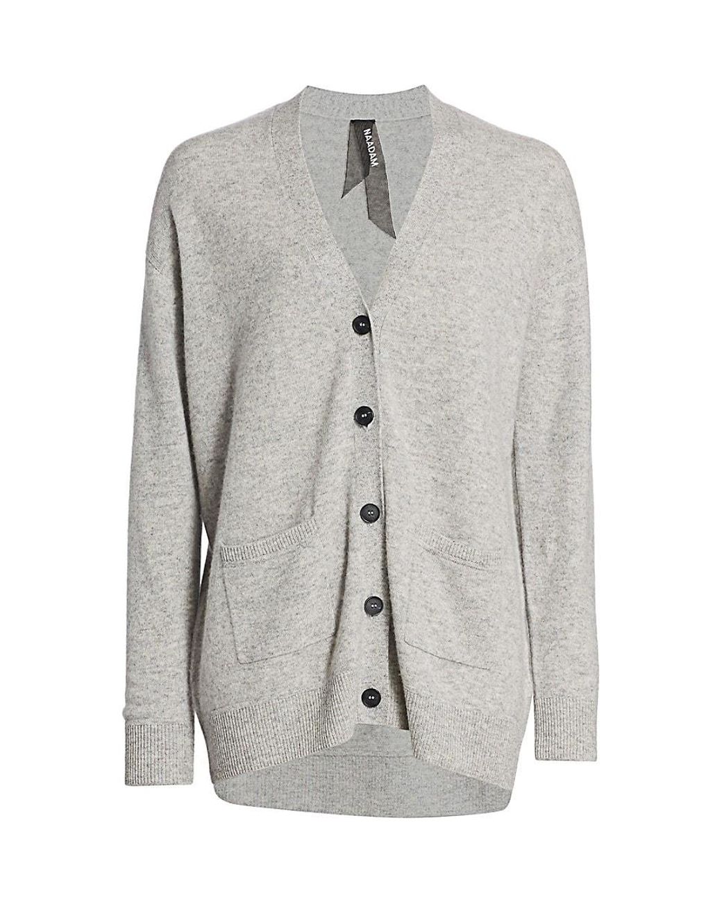 NAADAM Cashmere Button Boyfriend Cardigan in Gray Lyst