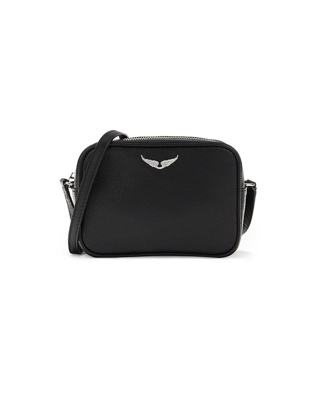 Zadig & Voltaire Boxy Wings Leather Shoulder Bag in Black Lyst