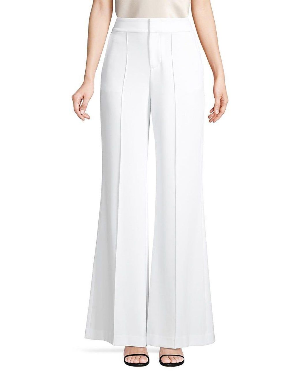 Alice + Olivia Alice + Olivia Dylan High Rise Wide Leg Pants in White ...