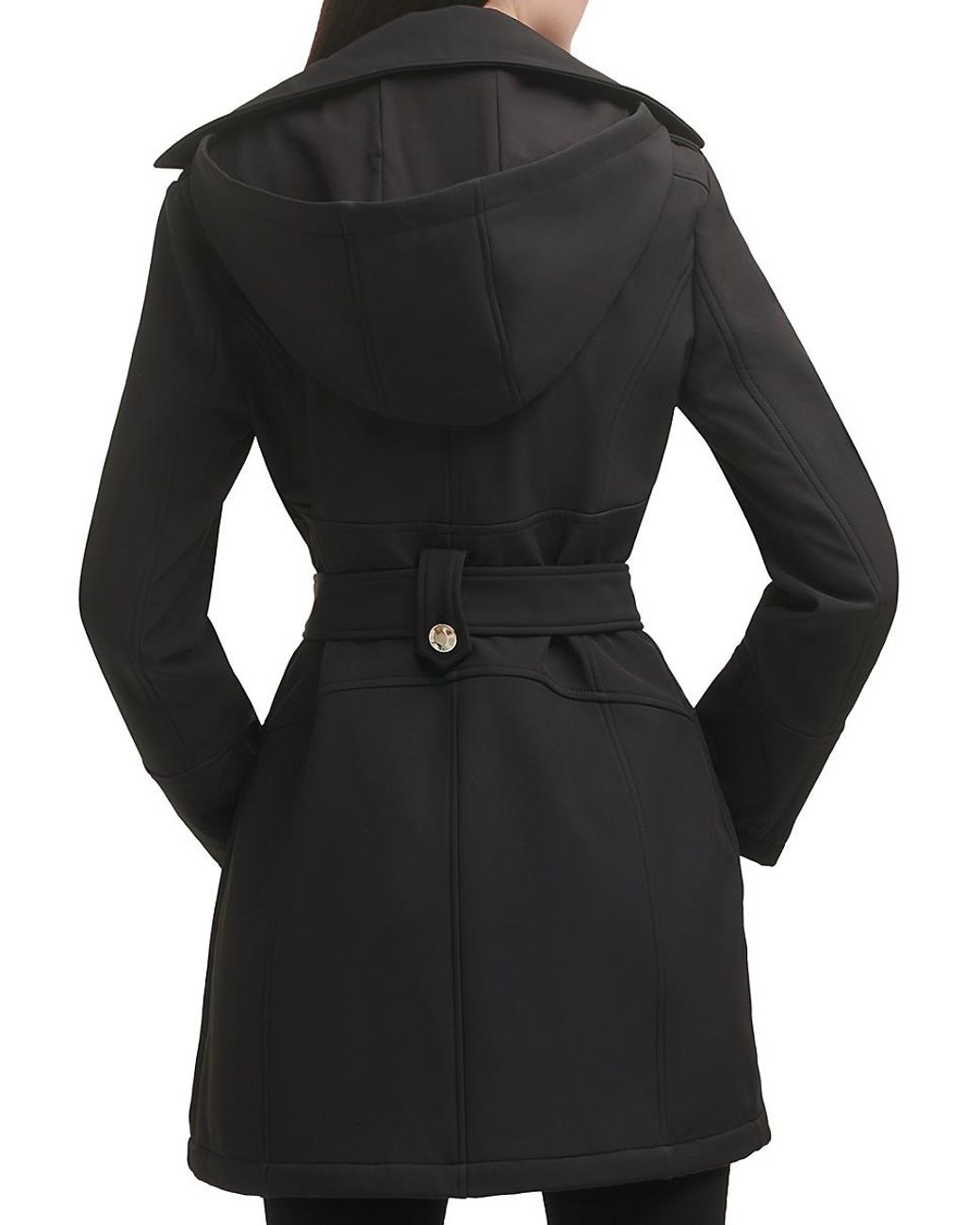 Guess black coat womens top