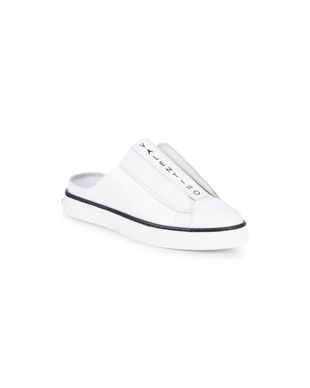 white canvas mule sneakers