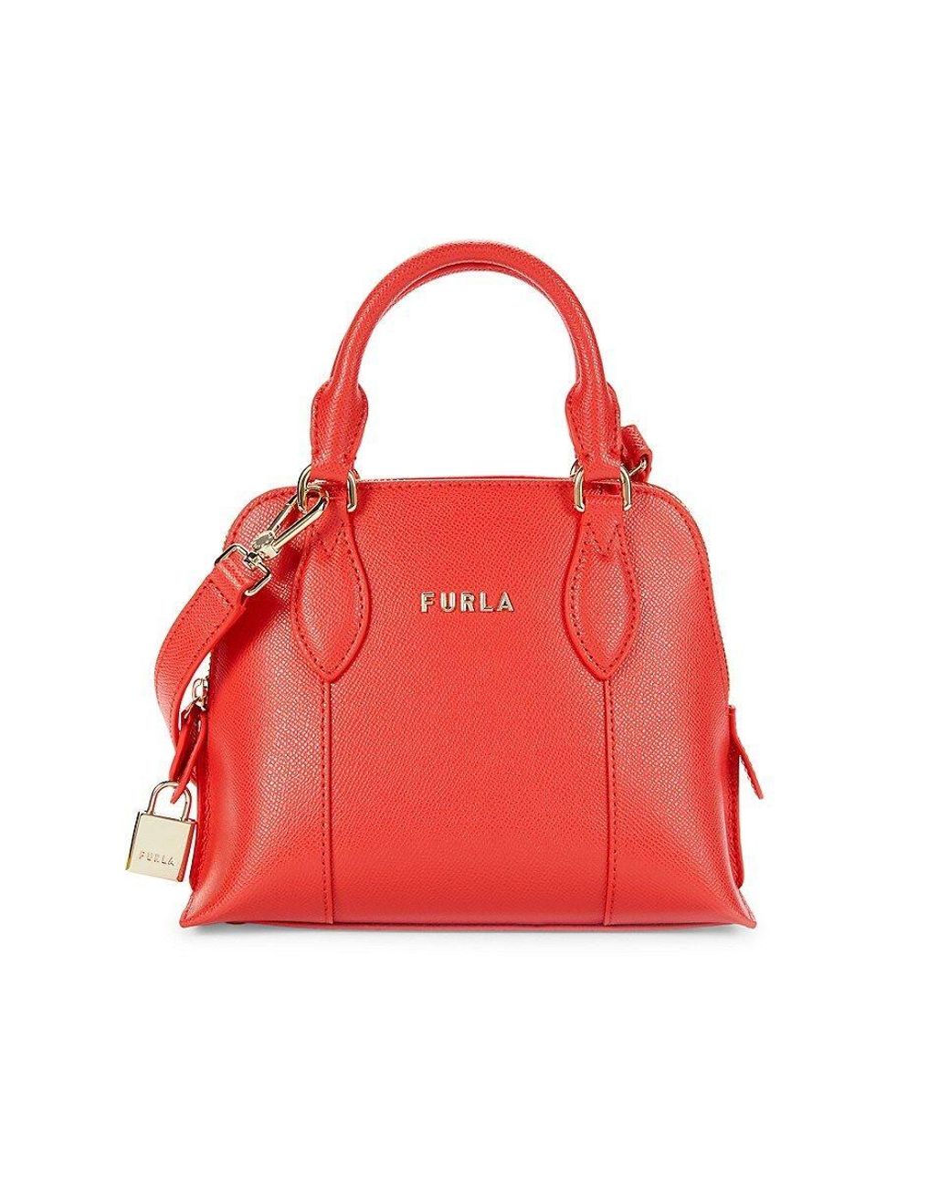Furla red leather handbag store