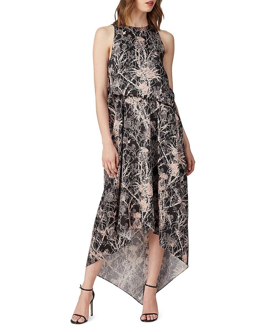 Cedric Charlier Abstractprint Highlow Dress in Black Lyst