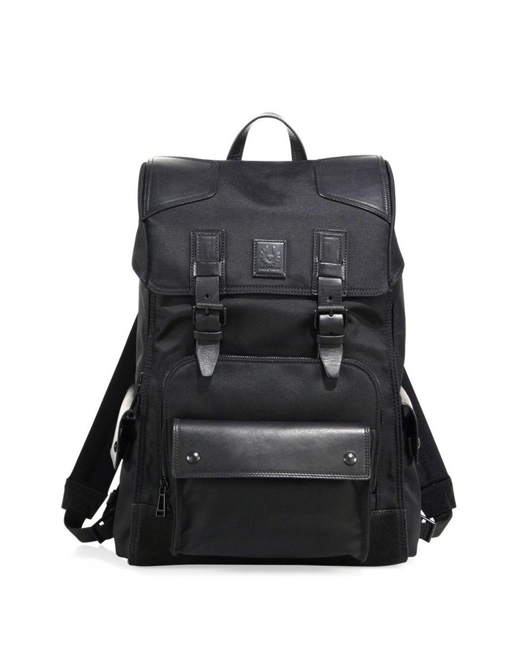Belstaff Roadmaster Leather Trimmed Backpack in Black for Men | Lyst