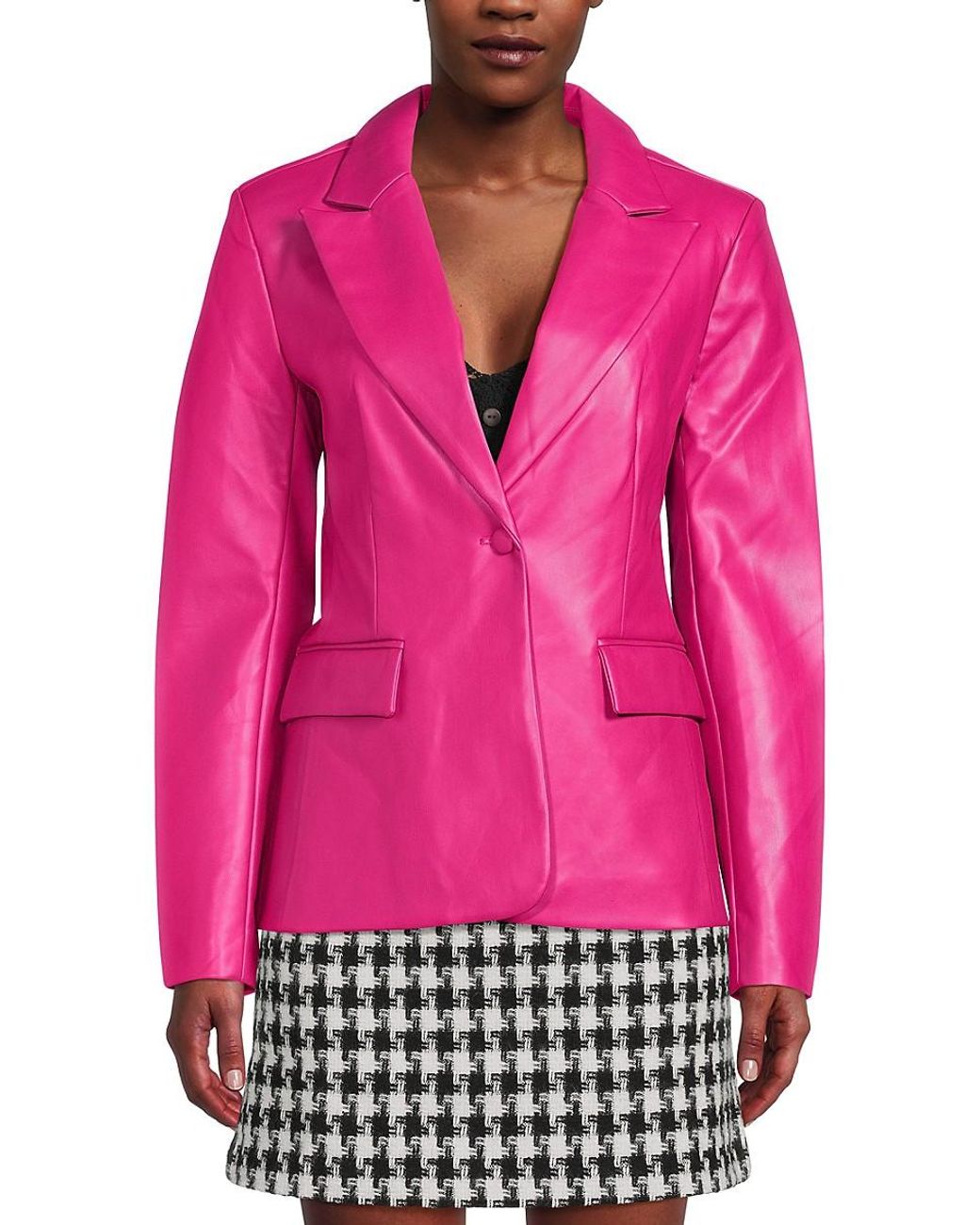 Faux Leather Blazer