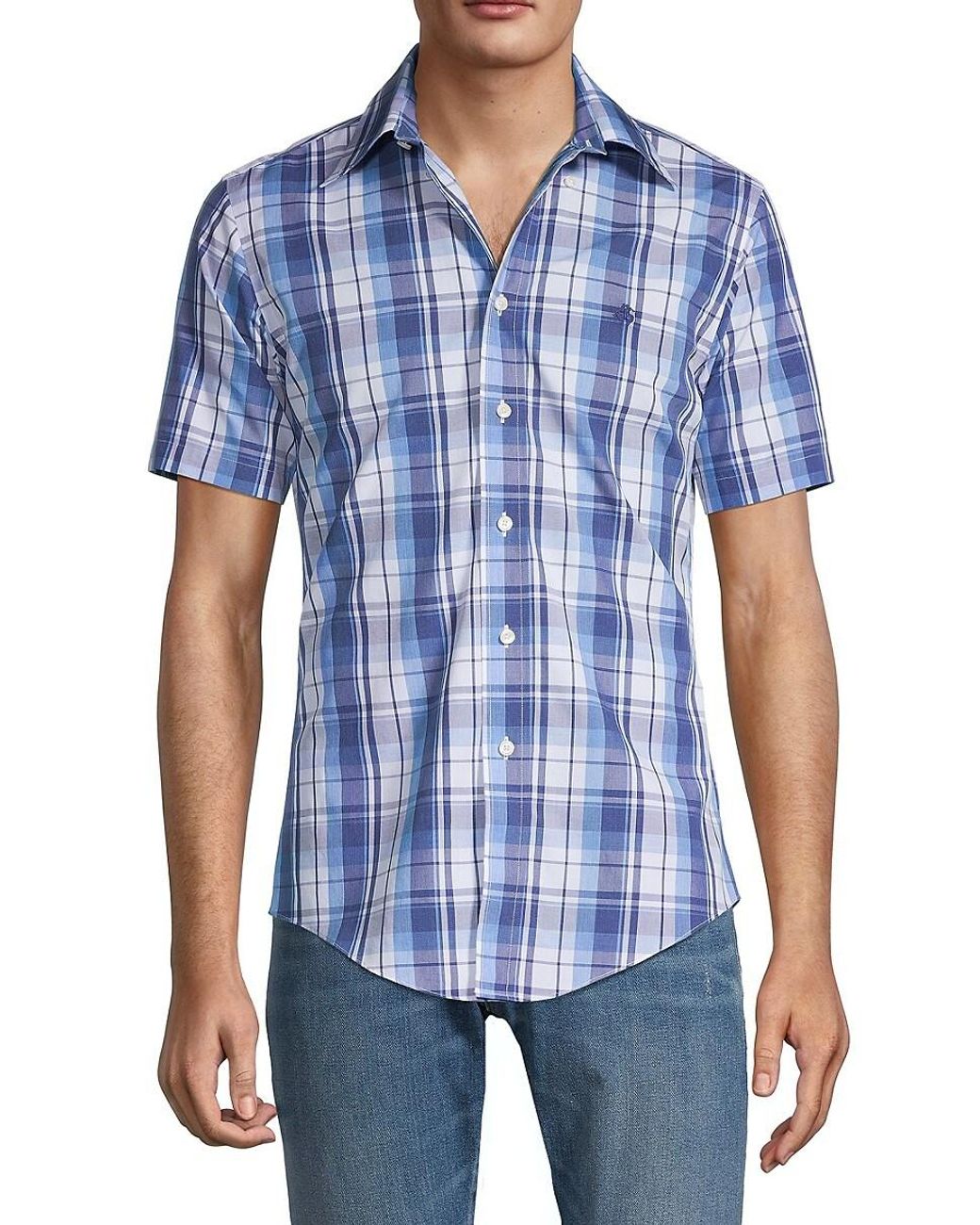Brooks Brothers Regent-fit Supima Cotton Check Shirt in Navy (Blue) for ...