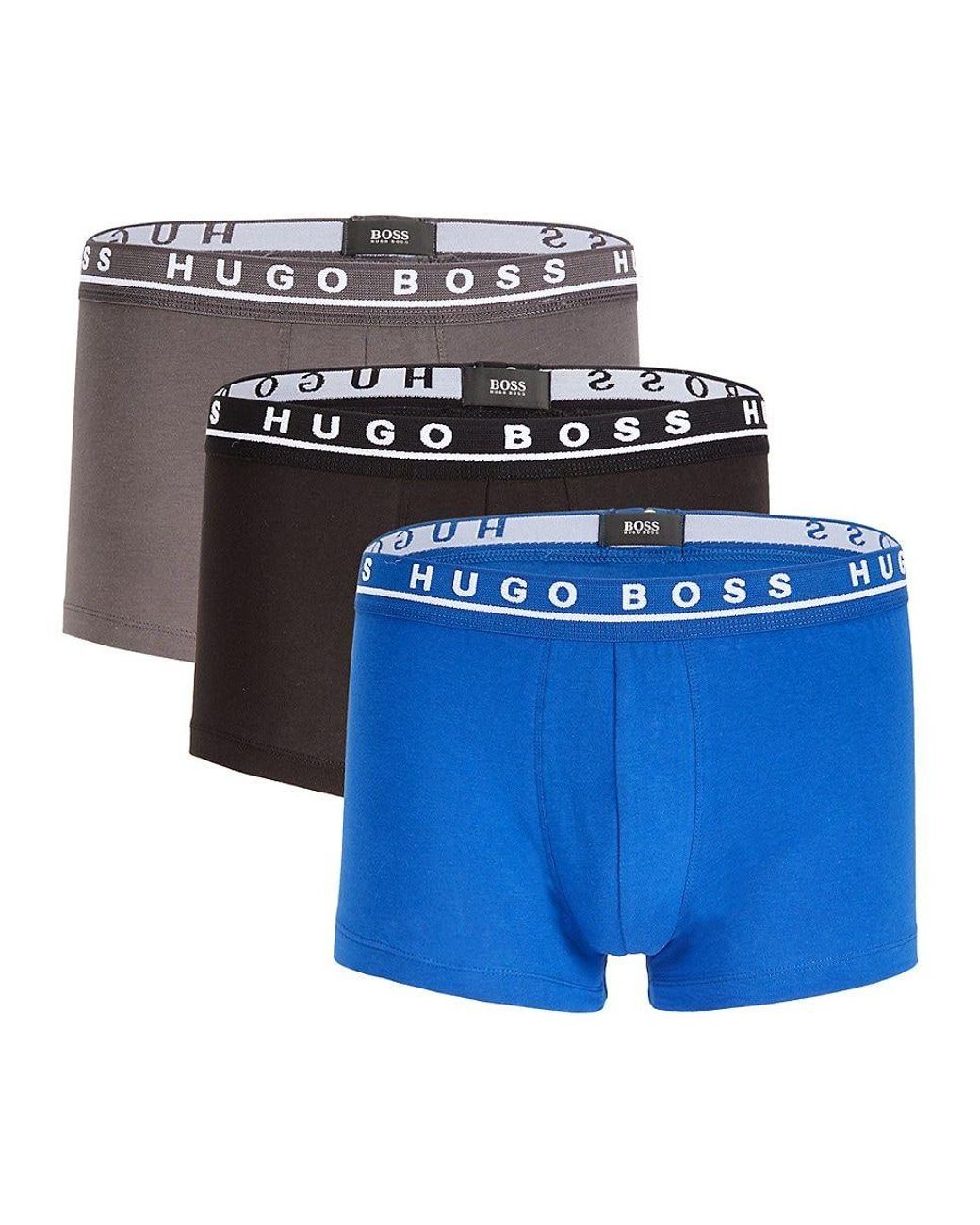 BOSS by HUGO BOSS 3-pack Logo Boxer Briefs in Blue for Men | Lyst