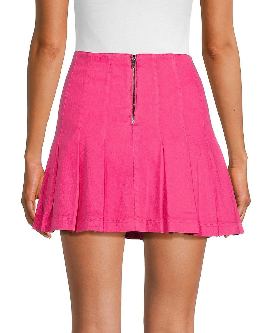Mini pleated cheap skirt pink