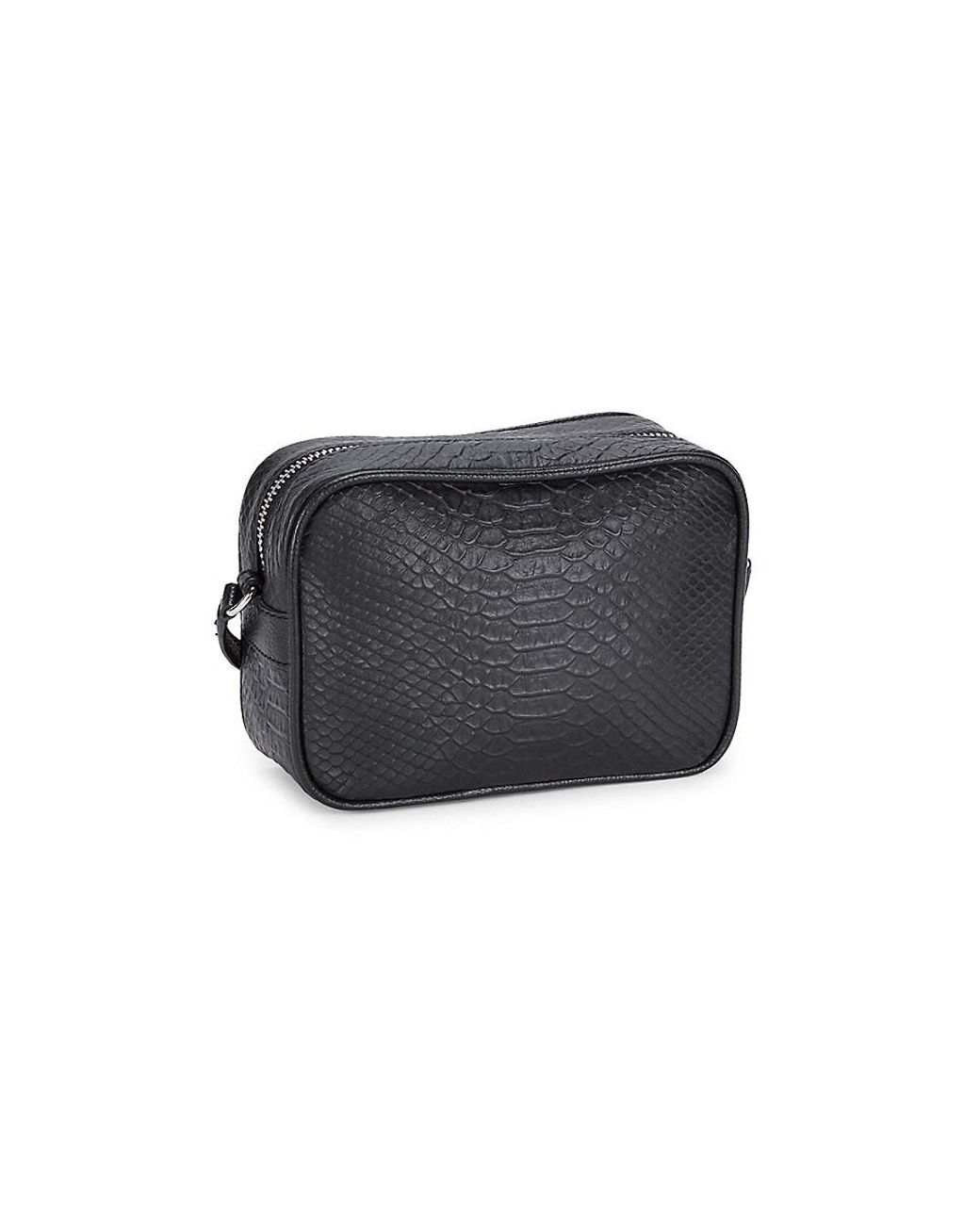 Zadig & Voltaire Lizard Embossed Leather Camera Shoulder Bag