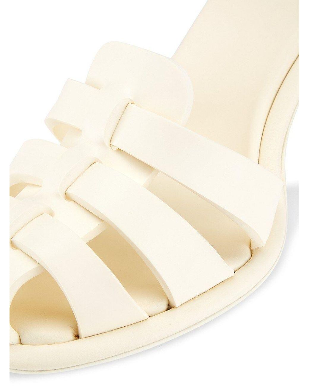 KIN Melbourne Leather Heeled Dressy Fisherman Sandals in Off White |  Endource