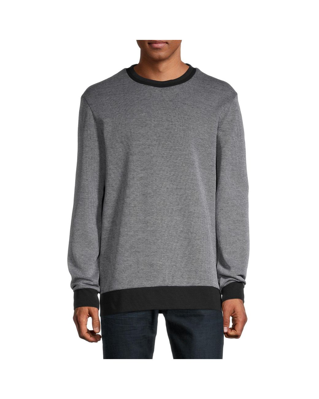 BOSS by Hugo Boss Crewneck Cotton-blend Sweatshirt in Grey (Gray) for ...