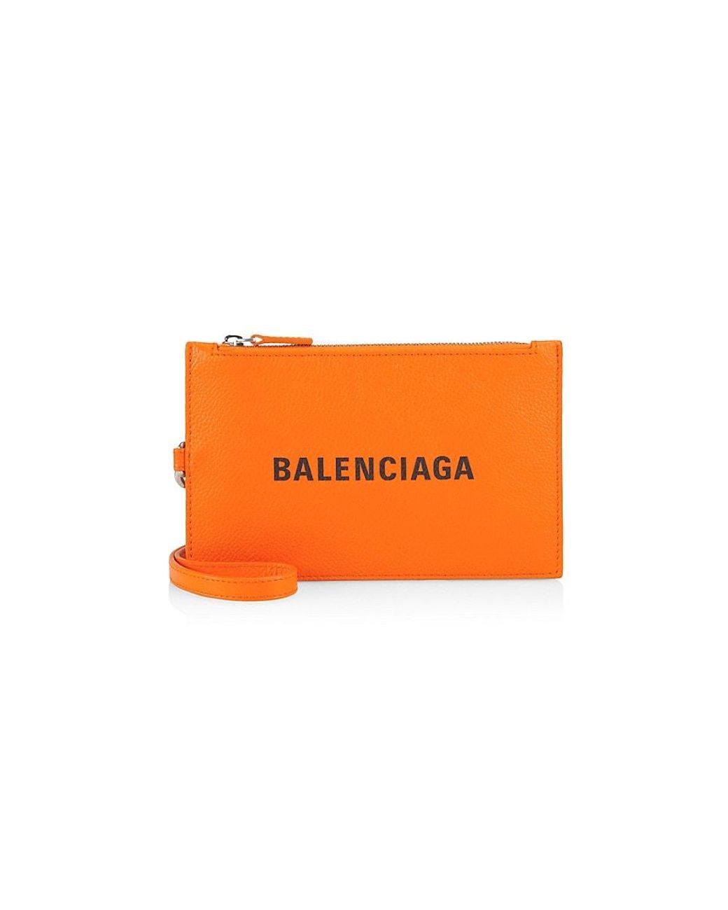 orange balenciaga wallet