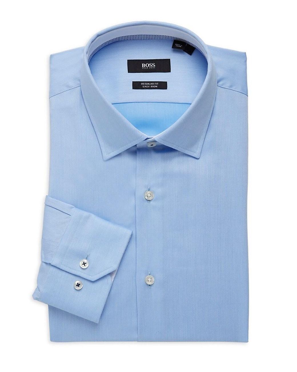 BOSS by HUGO BOSS Cotton Goran Regular-fit Textured Dress Shirt in Blue ...