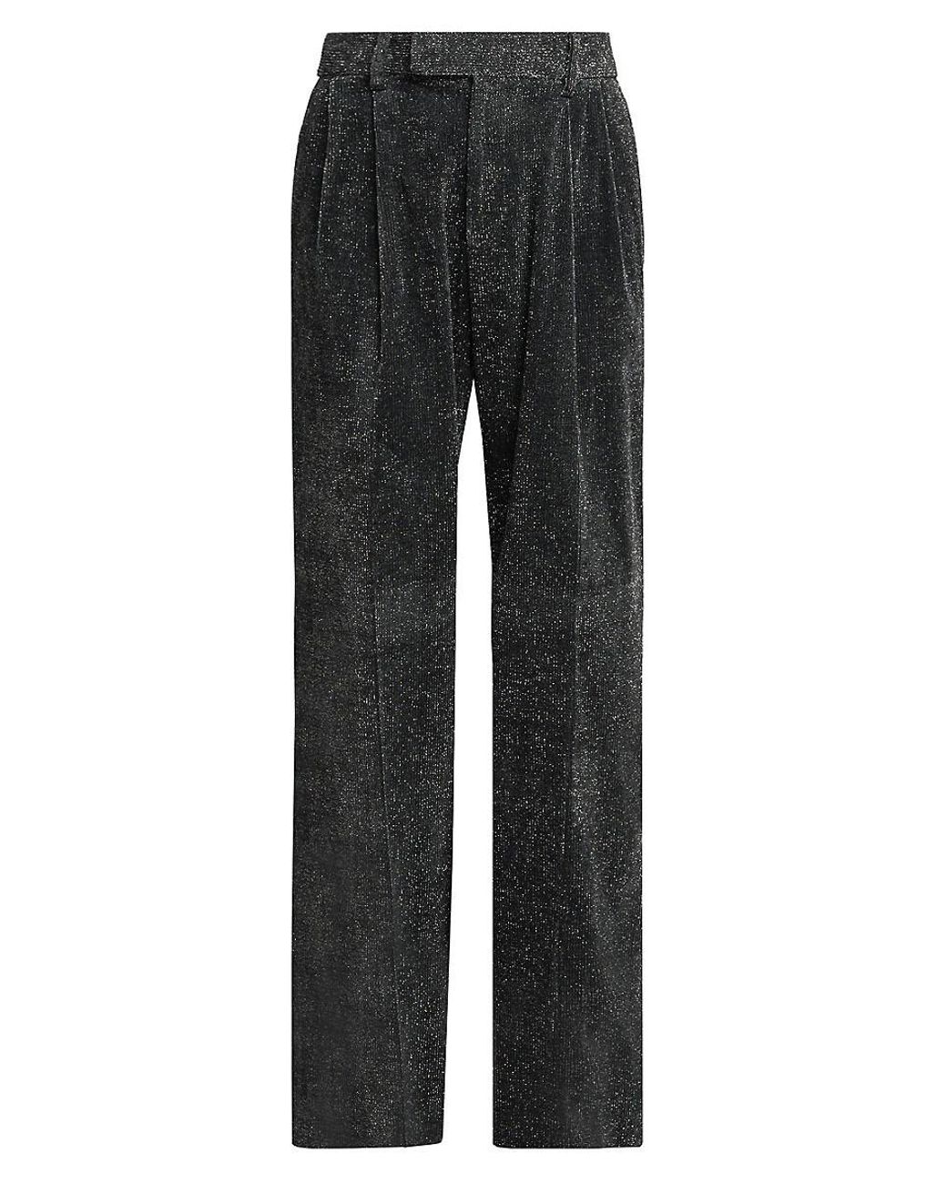 Amiri Double-Pleated Shimmer Pants in Black for Men | Lyst
