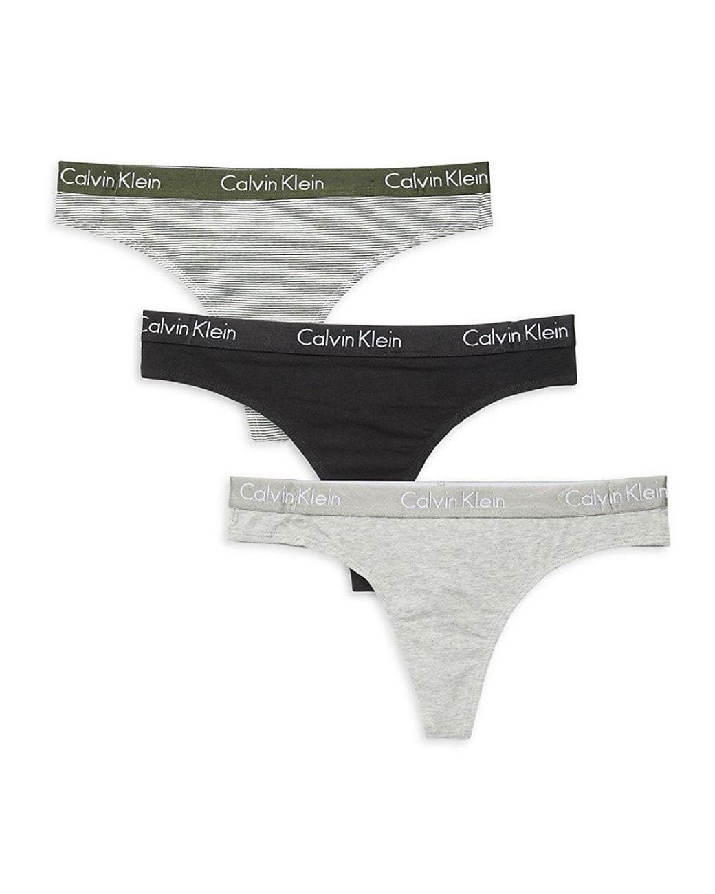 Calvin Klein 3-pack Stretch-cotton Thongs in White