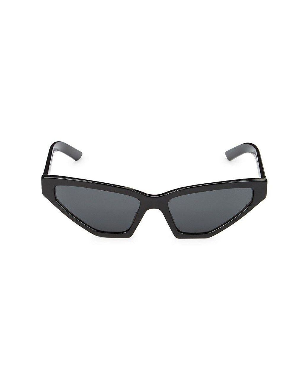Prada Faux Tortoiseshell 57mm Cat Eye Sunglasses in Black | Lyst