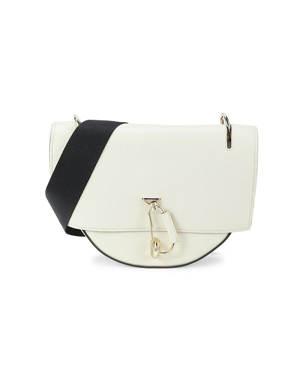 Zac Posen Belay Leather Saddle Crossbody Bag in White Lyst