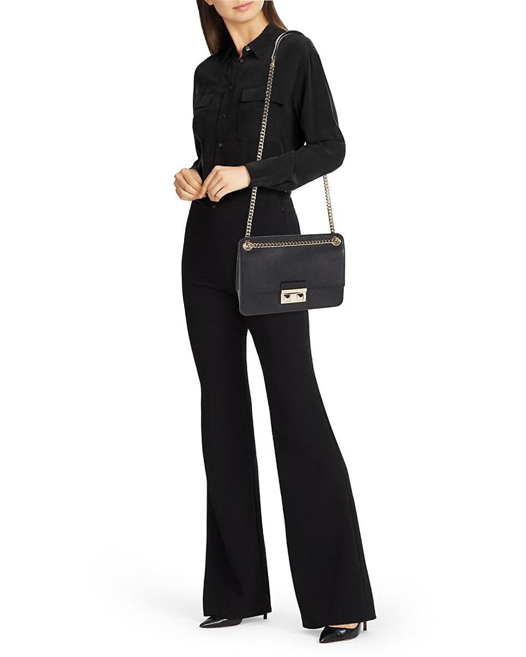 Furla Bella Leather Crossover Bag in Black Lyst