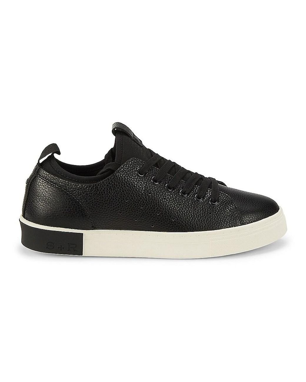 STRAUSS + RAMM Strauss + Ramm Leather Sneakers in Black for Men | Lyst