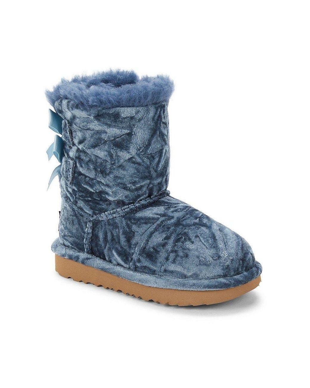 UGG Girl's Bailey Velvet Faux Fur Boots in Blue | Lyst