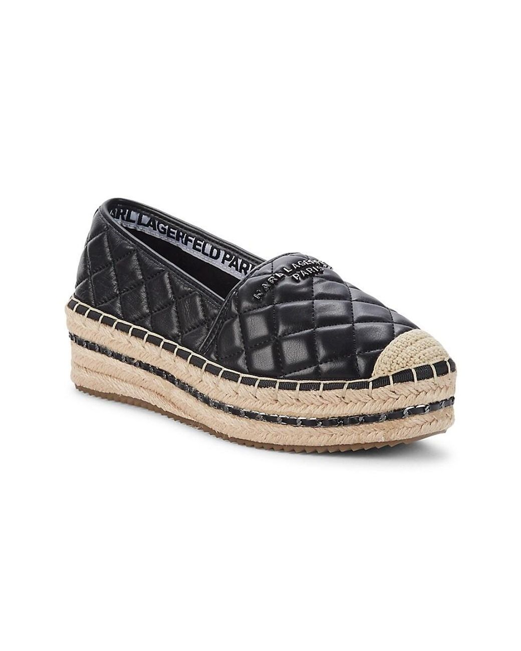 Karl Lagerfeld Dalia Quilted Platform Espadrilles | Lyst UK