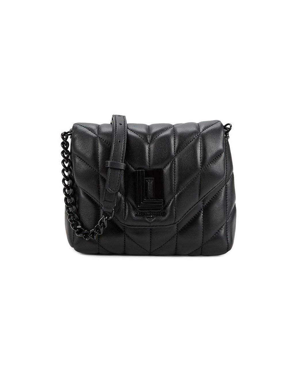 Karl Lagerfeld Small Lafayette Quilted Leather Crossbody Bag in Black