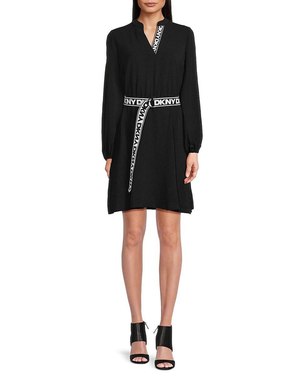 Dkny dress black and white sale