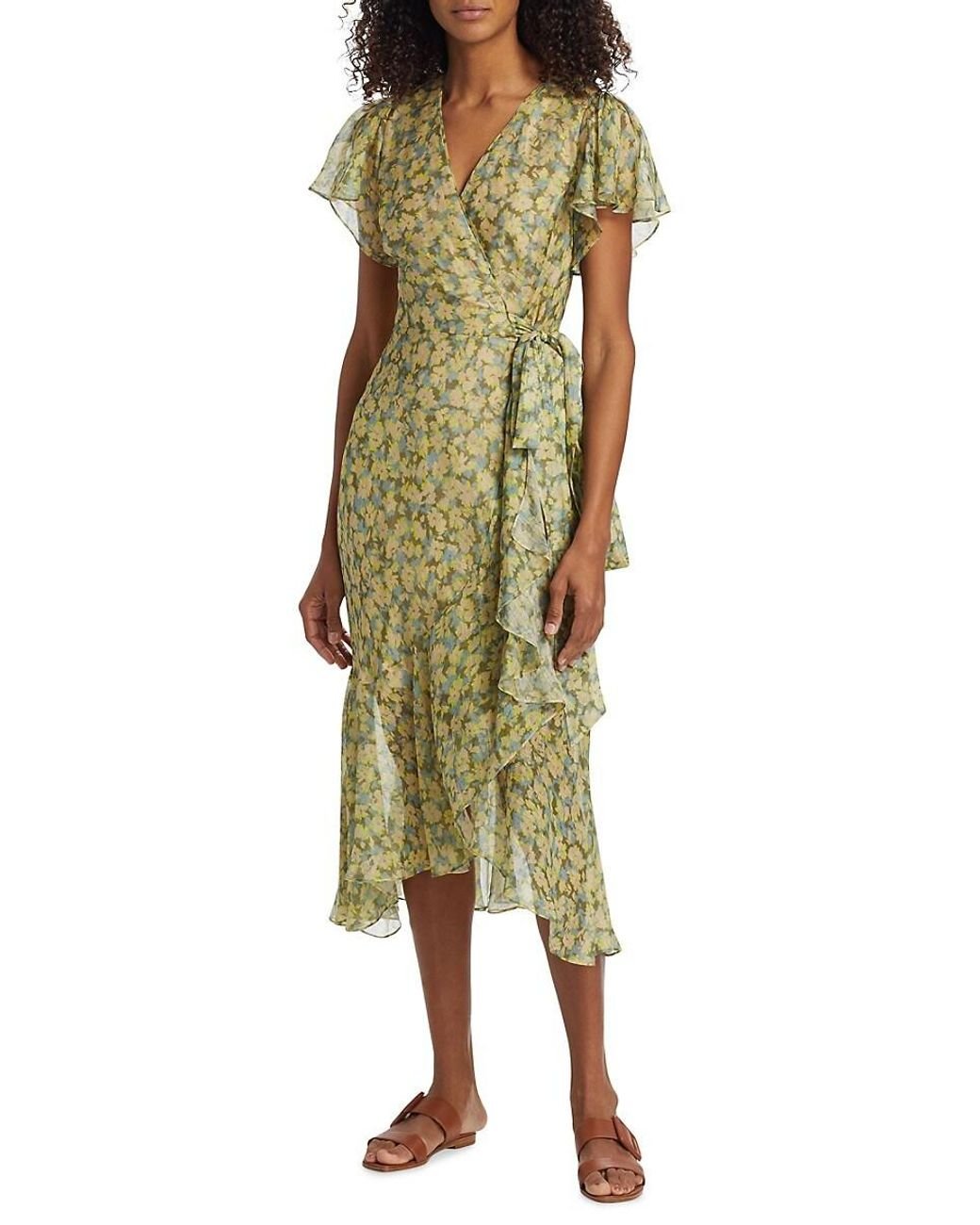 Rebecca taylor emerald daisy wrap dress sales