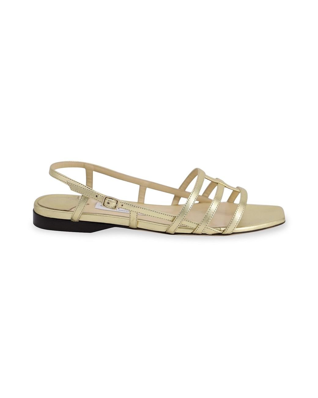 Jimmy Choo Arien Flat Sandals In Gold Leather Sandals in Metallic Lyst
