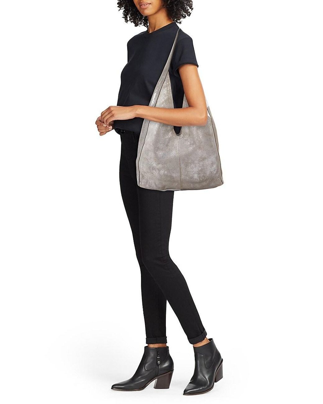 Vince Camuto Jozie Leather Hobo Bag in Black Lyst